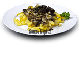 Картофель жареный с лесными грибами 
